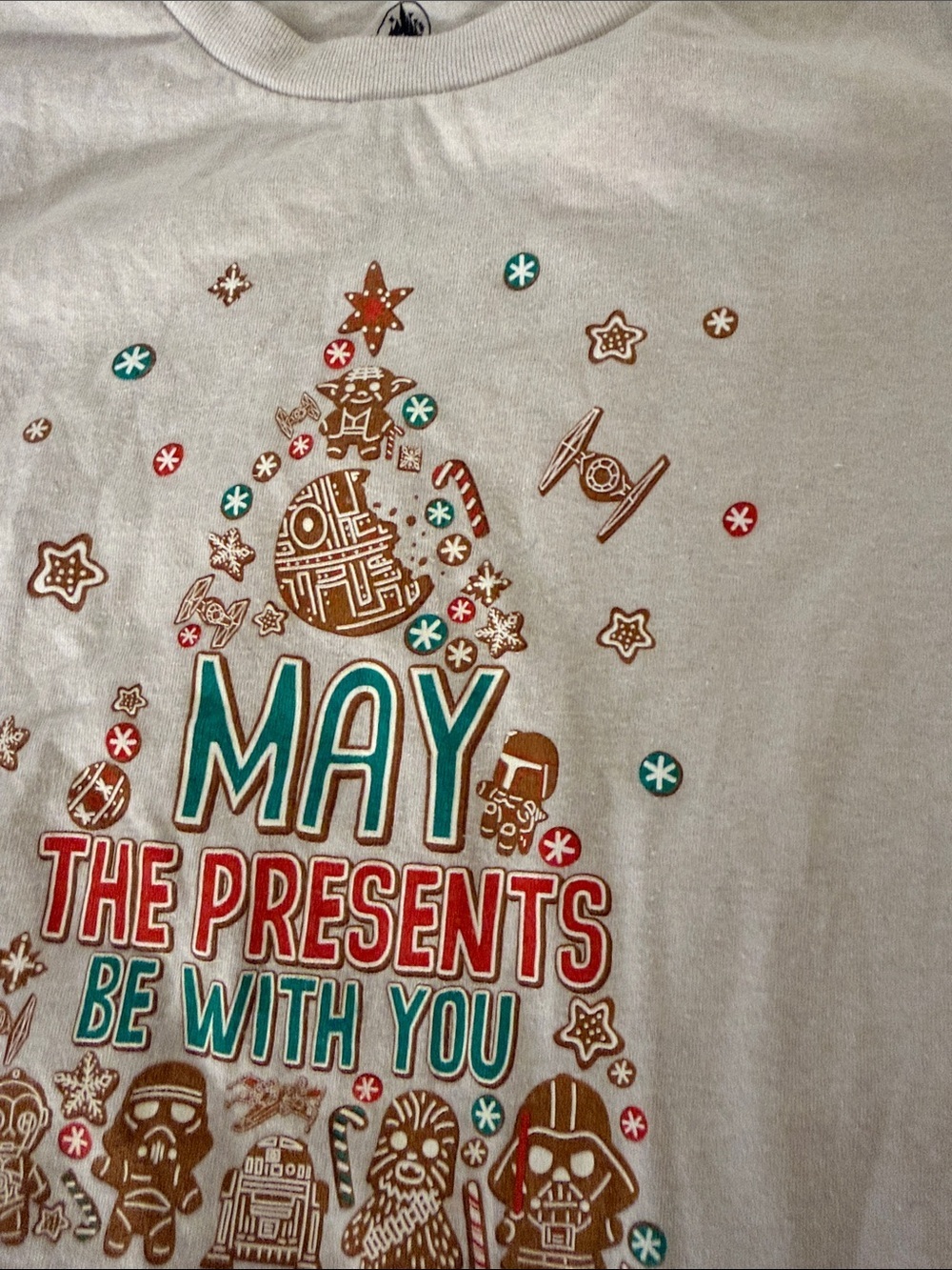 Star Wars Light Gray Kids' Holiday Tee with Festive Graphic - Picture 4 of 7